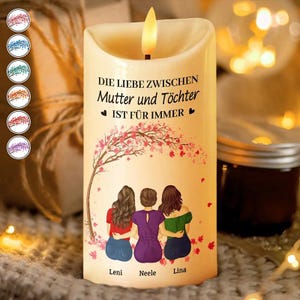 Custom Mom Daughter German Quote Led Candle, Mother's Day Gift, Die Liebe Zwischen Mutter Und Töchtern Und Söhnen Ist Für Immer, Led-kerzen