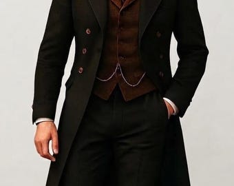 Vintage Victorian 3-Piece Outfit | Men's Formal Bespoke Ensemble