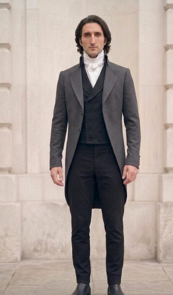 grey morning dress Custom Made Charcoal Frock Coat, Handmade Men's Wool Tailcoat, Bespoke Formal Suit Fuchsia Homecoming Dresses