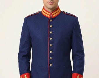 Victorian Prussian Officer Tunic – Imperial German Blue Wool Waffenrock
