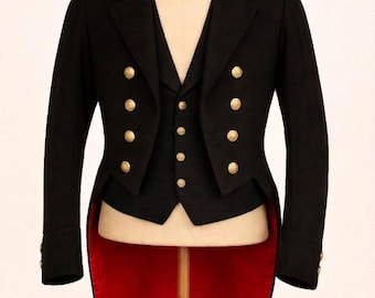 Victorian Black Tailcoat Men Formal Jacket Regency Wedding Coat Vintage Dress Suit
