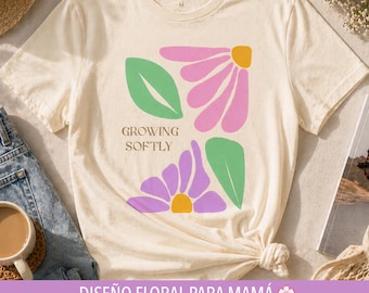 Floral Design for Mom PNG | Digital Sublimation File | Design for T-shirts, Tote Bags, and Thermoses | Mother's Day Gift | Instant Download