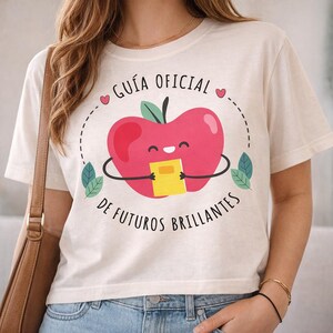 Teacher Apple PNG Bundle, Official Guide to Bright Futures, Cute Back to School Design, Spanish & English, Sublimation PNG, Commercial Use