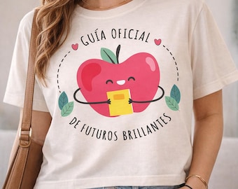 Teacher Apple PNG Bundle, Official Guide to Bright Futures, Cute Back to School Design, Spanish & English, Sublimation PNG, Commercial Use