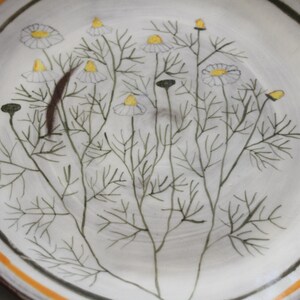 Hand-Painted Side Plate(midfire) - Floral Ceramic Plate (One of a Kind)-Meadow Collection image 8
