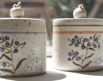 Handmade Stoneware Sugar Jar/Canister – Meadow Collection