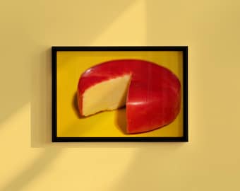 Fromage Gouda | Toile ou poster en papier lustré sans cadre / encadré | Art mural restaurant | Photographie culinaire | Décoration de restaurant