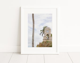 encadrée en papier mat de Worth Avenue Clock Tower | Art mural côtier | Photographie de paysage marin | Décoration pour la maison et le bureau