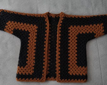 Pull cardigan au crochet pour hommes