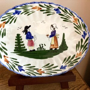 Blue Ridge Platter French Peasant, Vintage 1940's , Southern Potteries Tableware, French Quimper  Style