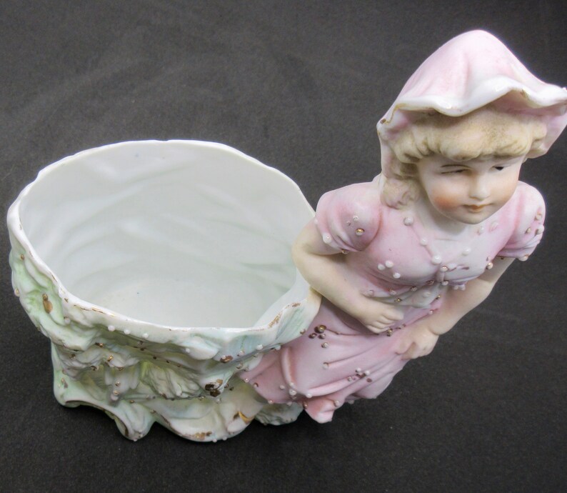 Bisque Boy and Girl Figurine Planters Gilded 19th Century Etsy