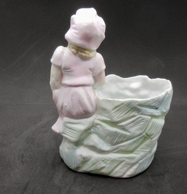 Bisque Boy and Girl Figurine Planters Gilded 19th Century Etsy