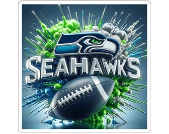 Seahawks logo explosion Kiss-Cut Stickers | Football team decal