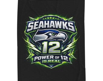 Seahawks Power of 12 Velveteen Plush Blanket | NFL Team Logo Throw