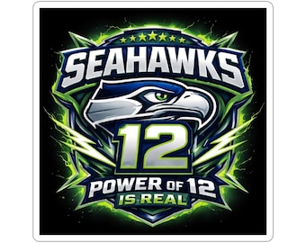 Seahawks 12 Power of 12 Sticker | Kiss-Cut NFL Team Decal