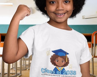 Camiseta juvenil para graduados de jardín de infantes, promoción de 2038 / Personalizable