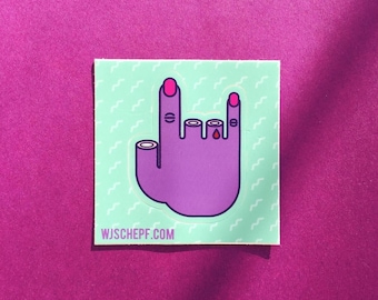 Rock On Horns Hand Die-Cut Sticker