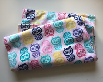 Baby Toddler Bright Owls Minky Blanket // In Stock Ready to Ship