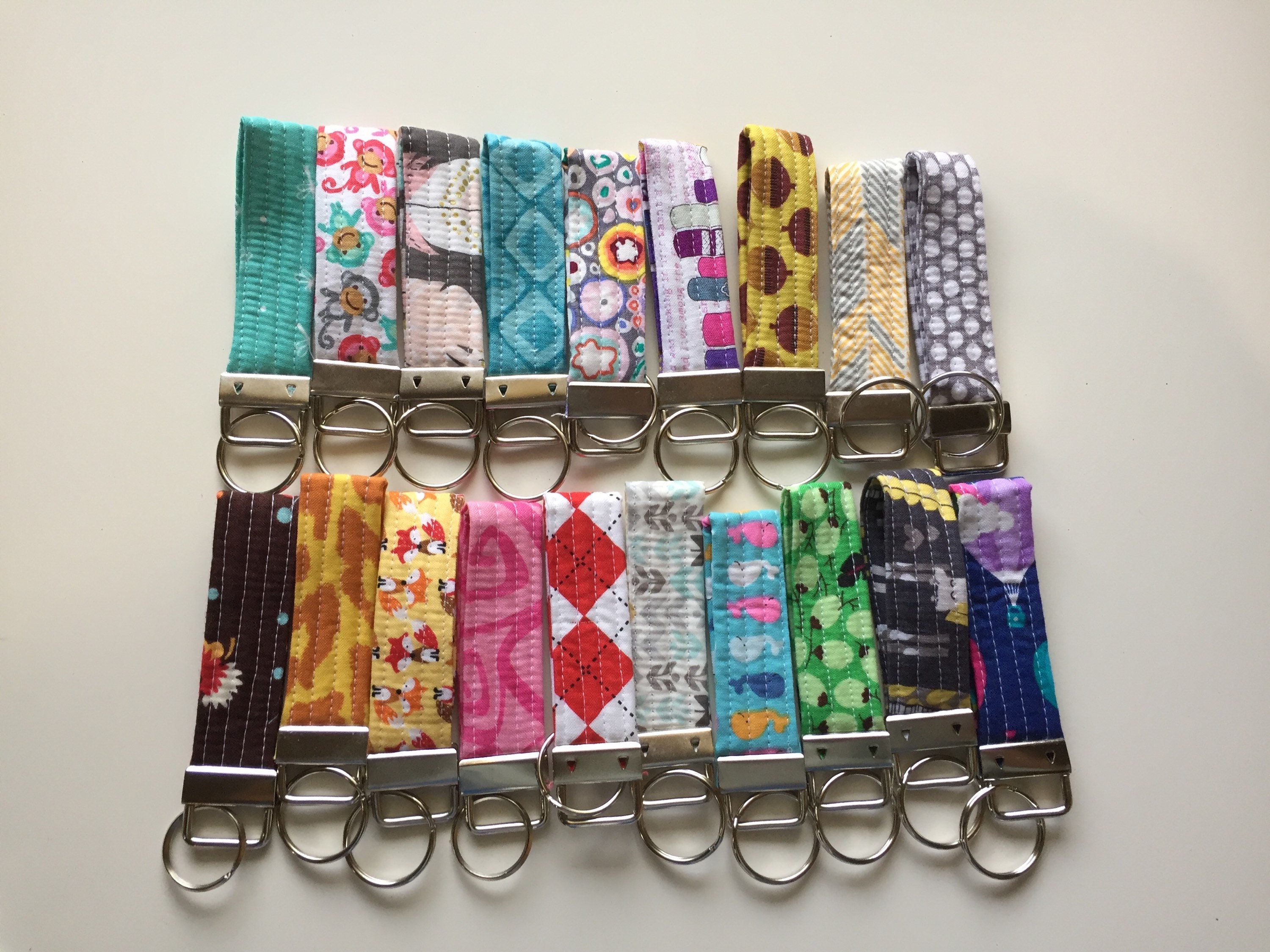 Quilted Key Fob // Your Choice of Fabric // Made to Order Etsy