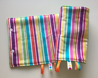 Bright Stripes Tula Baby Carrier Strap Cover Reversible with Minky // In Stock READY TO SHIP