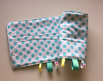 Blue Dots Tula Baby Carrier Strap Cover Reversible with Minky // In Stock READY TO SHIP