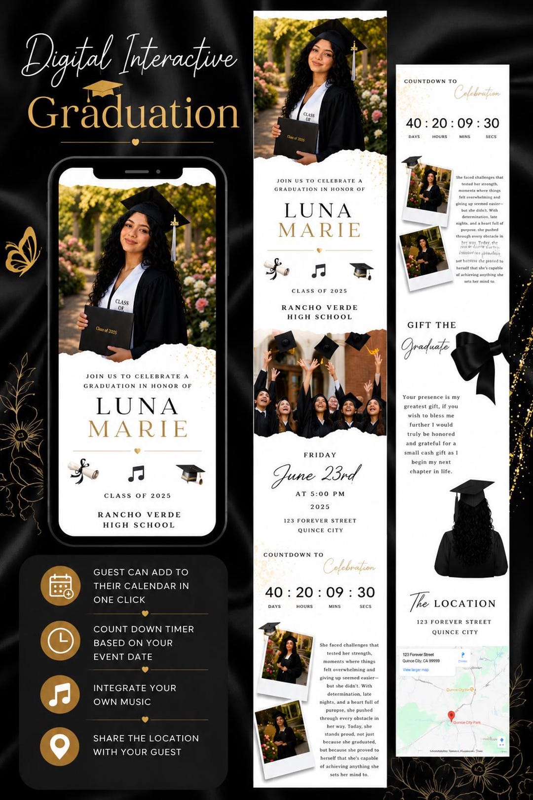 Interactive Graduation Invitation Website | Custom Graduate, RSVP ...