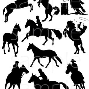 Horse and Rider Silhouettes - SVG cut file
