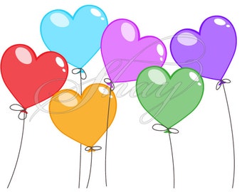 Heart Shaped Balloons  -  SVG cut file for Silhouette and other cutting machines