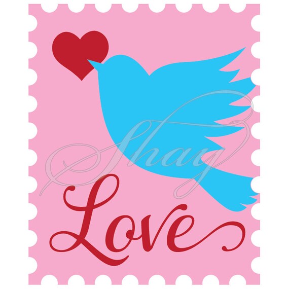 Love Stamp Svg Cut File For Silhouette And Other Cutting Etsy