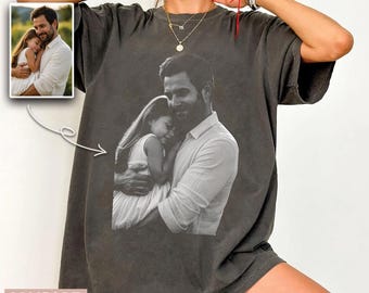 Comfort Colors® Custom Photo Dad Shirt, First Fathers Day Gift for Dad, Vintage Custom Photo, Personalized Dad Shirt, Daddy Picture TShirt