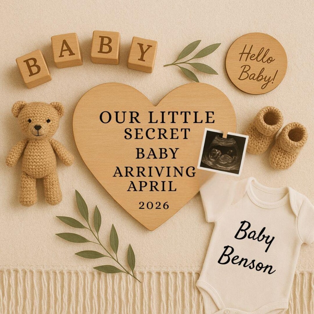 Baby Announcement Template | Pregnancy Photo | Our Little Secret Baby ...