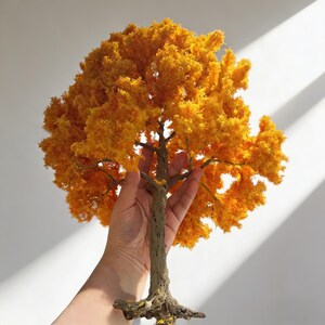 Large 40cm Height Autumn Miniature Tree Model Multiple Sizes Available Yellow Orange Fall Scenery Tree for Diorama Railway Terrarium Decor