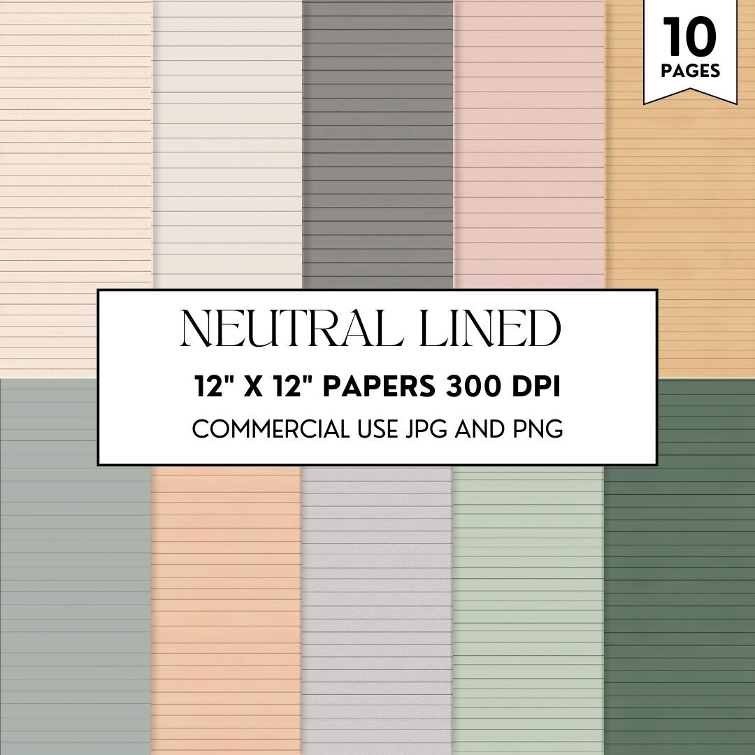 Earthy Note Papper Neutral Lined Digital Paper: Earthy Pastel, Note-taking, Goodnotes ...