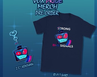 Hazbin Hotel Vox Pride Flag T-Shirt and Keychain *PREORDER*
