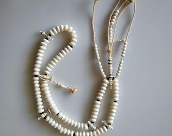 Tijani Tasbih Prayer Beads Genuine Cow Bone 12x7 mm Rounded (100 Count) Chapelets