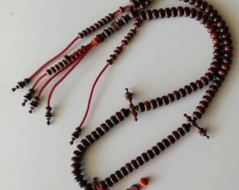 Cuentas de oración de madera de dragón de Nagasari – Tasbih estilo Shadhili, 12 x 7 mm, 100 cuentas