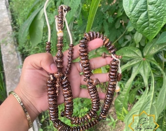 Tijani Tasbih Wood Prayer Beads Chapelets Rosary - Tijani Style, 14x7 mm 100 Counts