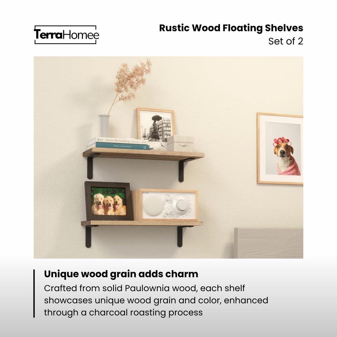 Rustic Wood Floating Shelves, Farmhouse Wall Decor (set of 2) - Etsy