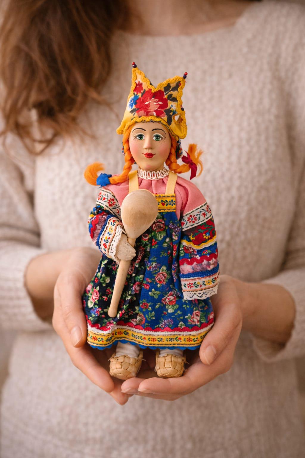 Handmade Folk Art Doll – OOAK Textile Collectible – Decorative Art  display picture 1