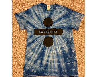 Ed Sheeran Music Fan Divide Tour TShirt Small Blue Tie Dye Excellent Graphic Tee