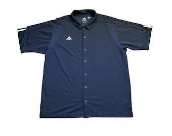 Camisa Adidas Masculina Tamanho XL Azul Marinho Excelente ClimaCool Manga Curta Esportiva