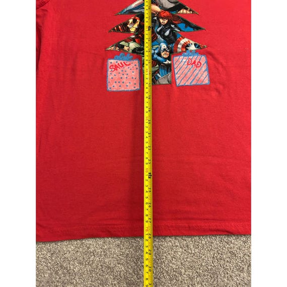 Logan & Martin Marvel Avengers Christmas Tree Shirt Mens L Red Excellent Graphic View 4