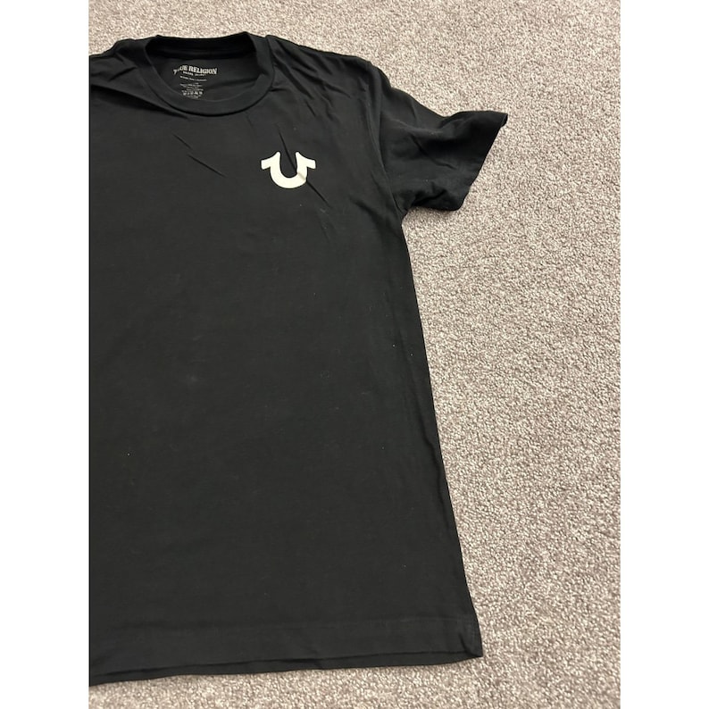 True Religion T-Shirt Mens Medium Black Excellent Buddha Graphic Since 2002 Logo image 9