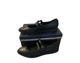 Anne Klein Sevyn Mary Jane Flats Womens 7.5 Black New Double Buckle iFlex