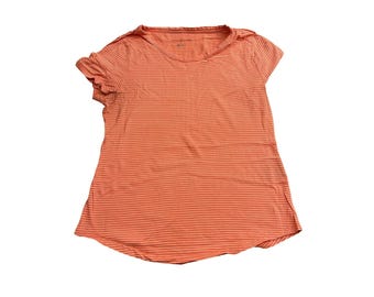 Tommy Hilfiger T-shirt Petit haut à manches courtes rayé orange pour femme
