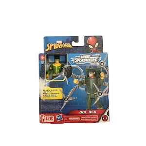 Figura de ação do Homem-Aranha e Doutor Octopus da Hasbro, 4 polegadas, verde, NOVA, com respingos de teia F8296 imagem 1