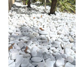 10 LB White Premium Pebbles 1-2 Inch, Landscaping Rocks, Garden Decor Stones