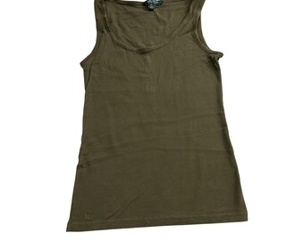 Débardeur Lauren Ralph Lauren Femme Vert olive moyen Excellent Ribbed Logo