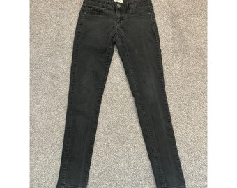 Jegging Aeropostale Lola para mujer, 3/4, regular, negro, excelente, tiro bajo, ajustado.
