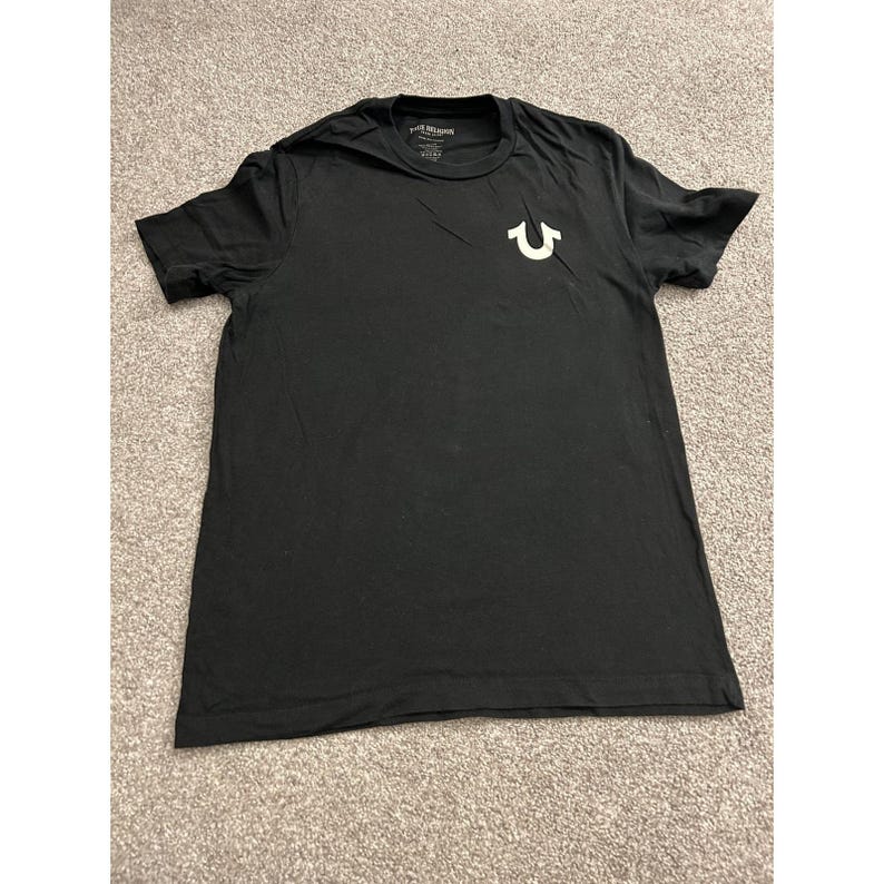 True Religion T-Shirt Mens Medium Black Excellent Buddha Graphic Since 2002 Logo image 4